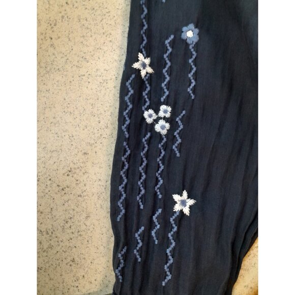 Johnny Was Boho Floral Embroidered Asymmetrical Size Medium Casual Midi Dress - Picture 7 of 13